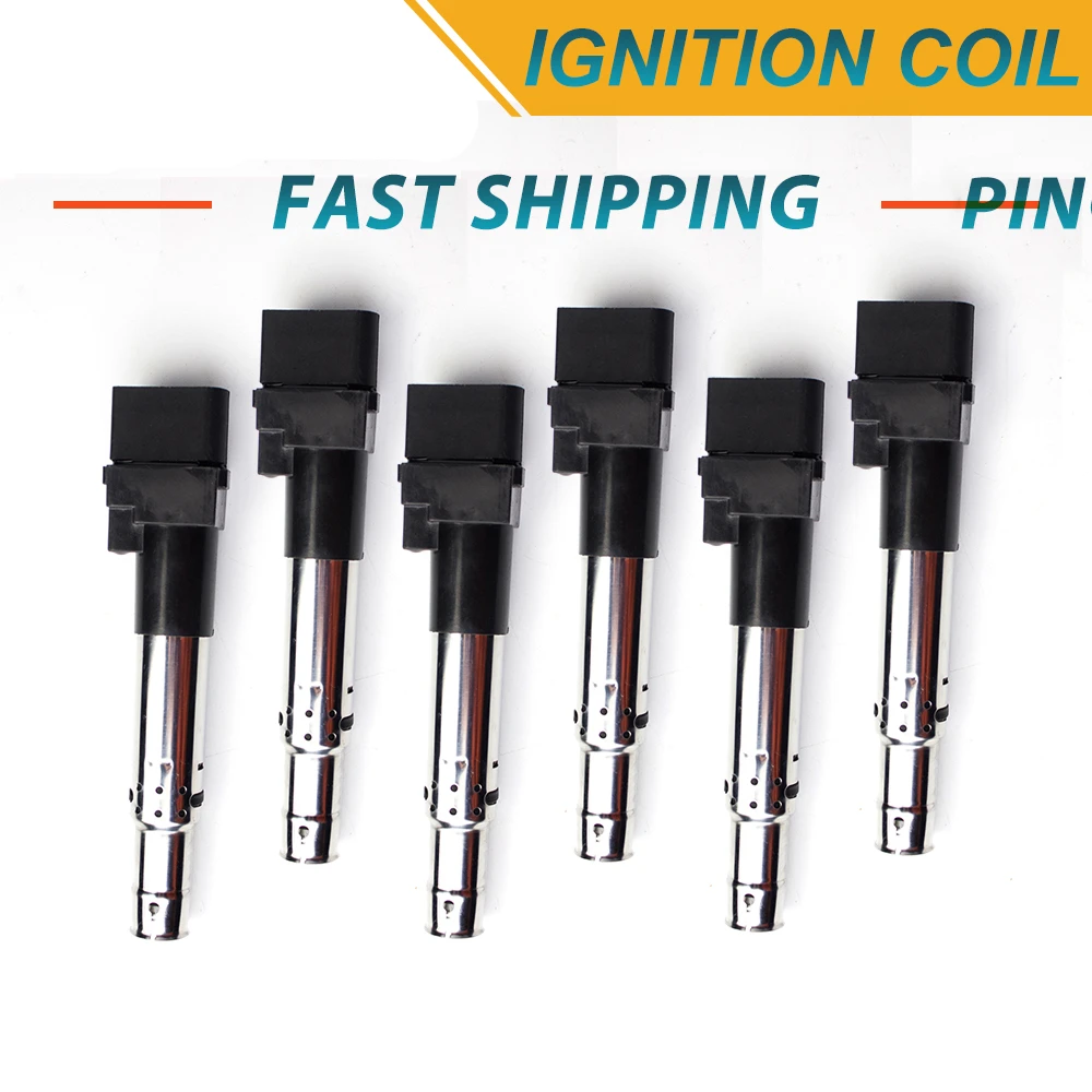6 шт. Катушка зажигания для Audi Porsche VW Eos Golf R32 Touareg 3.6L V6 UF531 50233 5C1465 C1466 022905715 Мотор