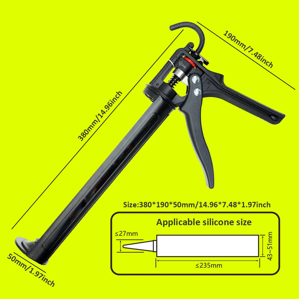 

Caulking Gun Manual Caulking Tool Sealant Cartridge Applicator 360 Degree Rotable Handle Doors Windows Glue Seals Hand Tools Kit