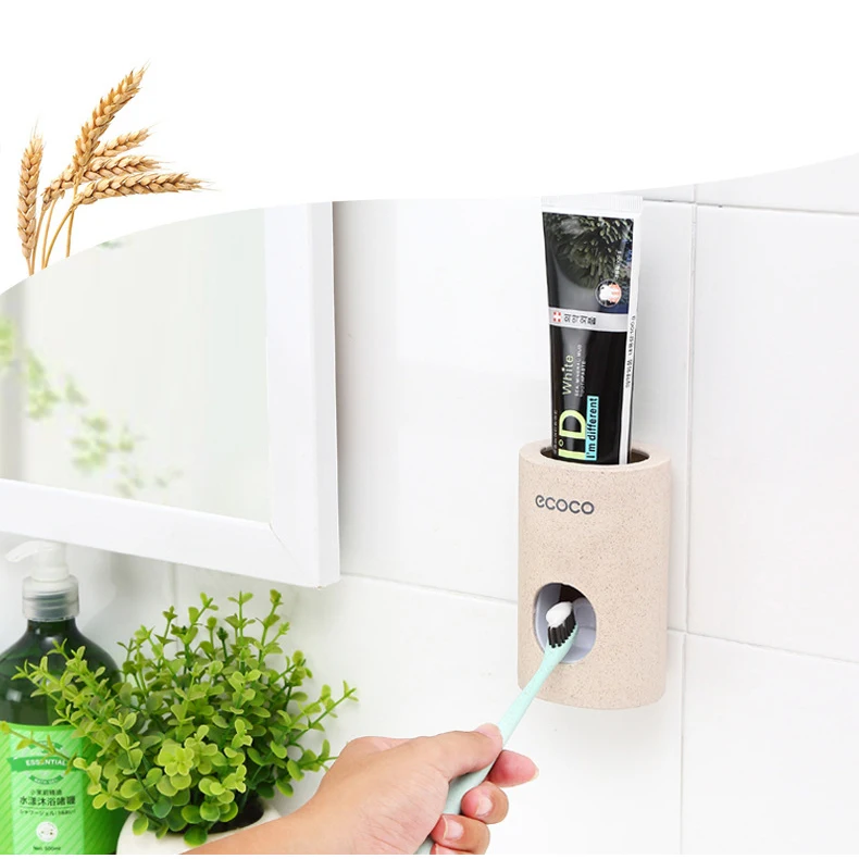 

Automatic Toothpaste Dispenser Dust-proof Toothbrush Holder Wall Mount Stand Bathroom Accessories Set Toothpaste Squeezers Tooth