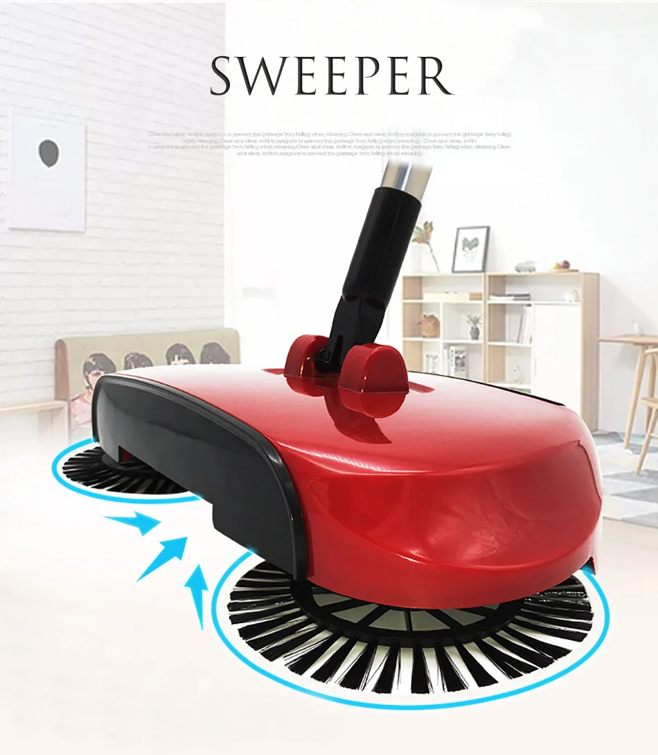 

Stainless Steel Sweeping Machine Push Type Hand Push Magic Broom Dustpan Handle Household Cleaning Package Hand Push Sweeper mop