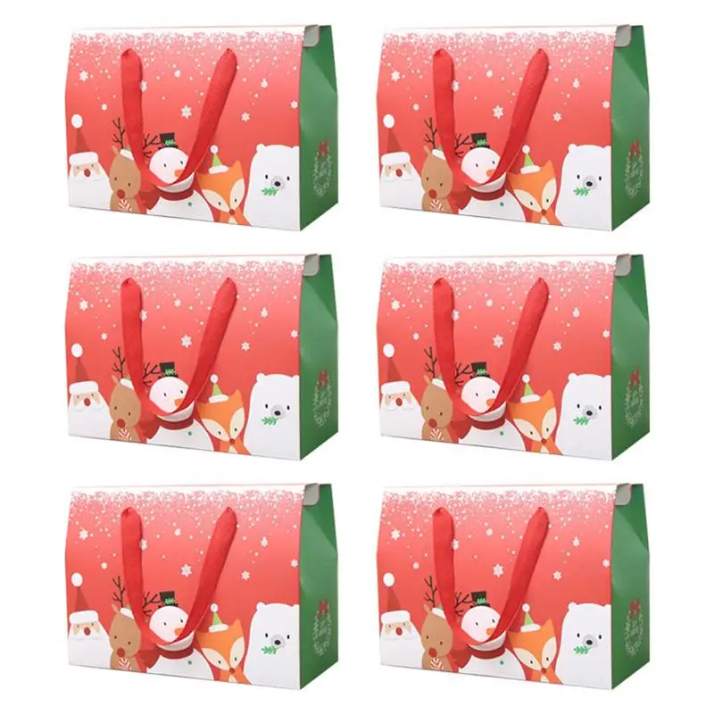 6 шт. Подарочная коробка на Рождество чехол для упаковки подарков бумажный