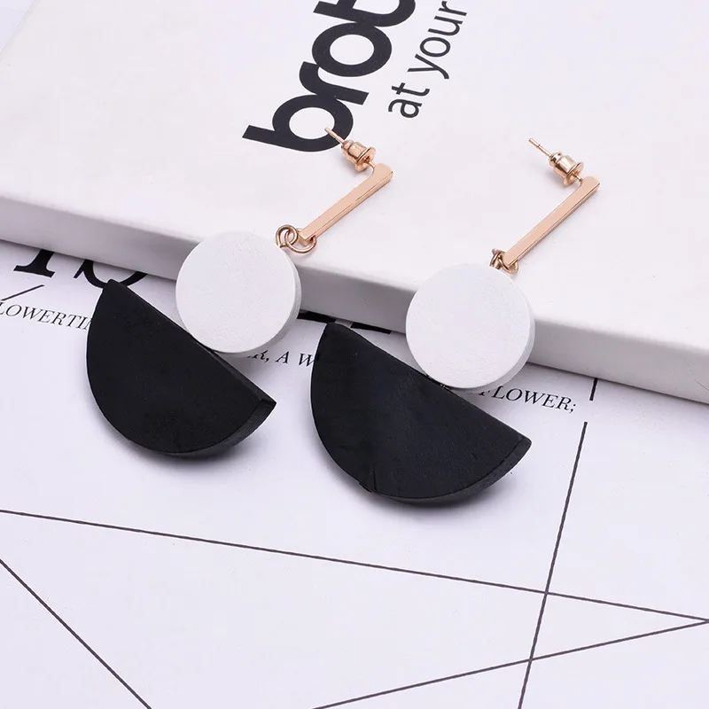 Деревянные африканские серьги натуральная деревянная серьга 2018 геометрические