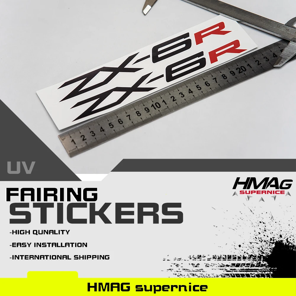 

Fo Kawasaki ZX6R ZX-6R 636 Motorcycle Fairing Upper Fairing Decals Stickers 3M Sticker 1Pair