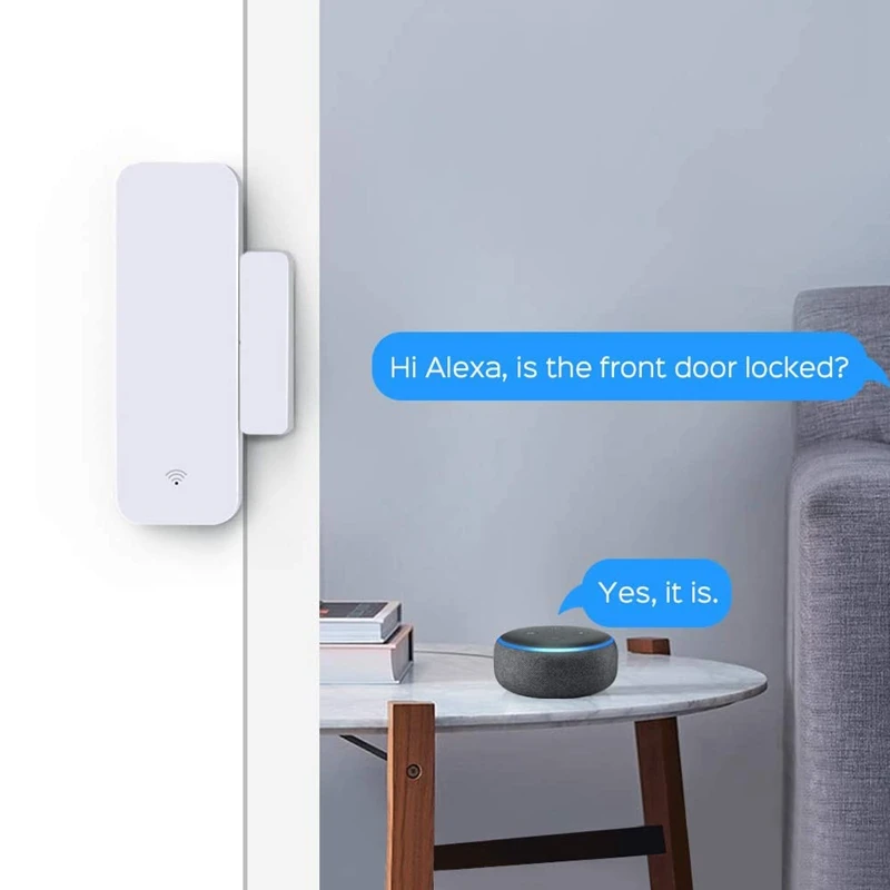 

2Pcs Door Window Alarm Sensor,Wifi Door Alarm System,for Detects Front Back Garage Door,Suitable for Alexa Google Home
