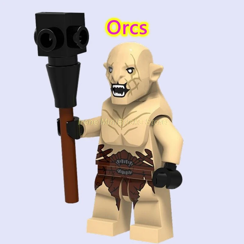 Orcs Хоббит Властелин колец Bllbo Aragorn Orcs Bard eowin Ringwraith Gandalf подарки на день рождения строительные блоки игрушки для детей - Цвет: Orcs