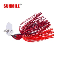 sunmile fishing chatterbait 16g jig hook spinnerbaits buzzbait with mustad hook for bass pike tiger muskie metal jig lure