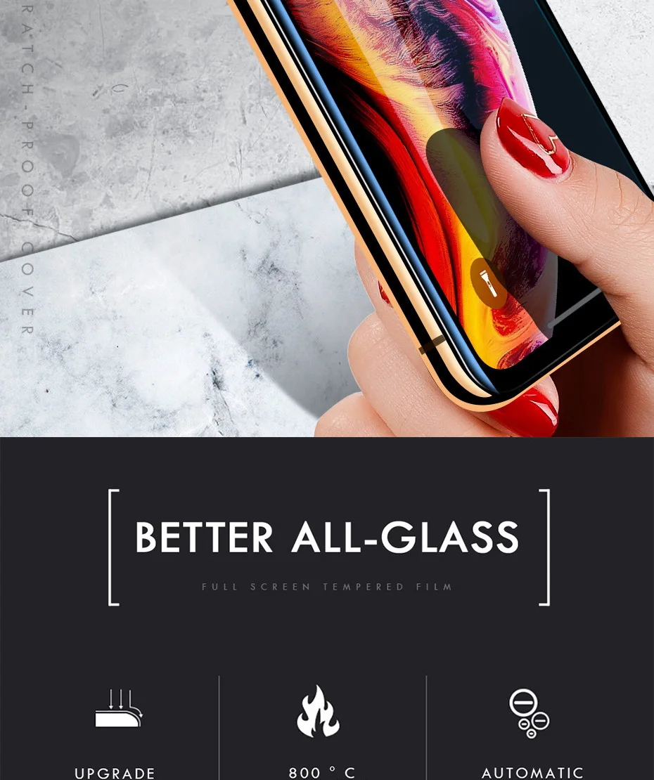 15D полное защитное стекло с закругленными краями для iPhone 7 8 6 6S Plus, закаленное защитное стекло для X XR XS Max