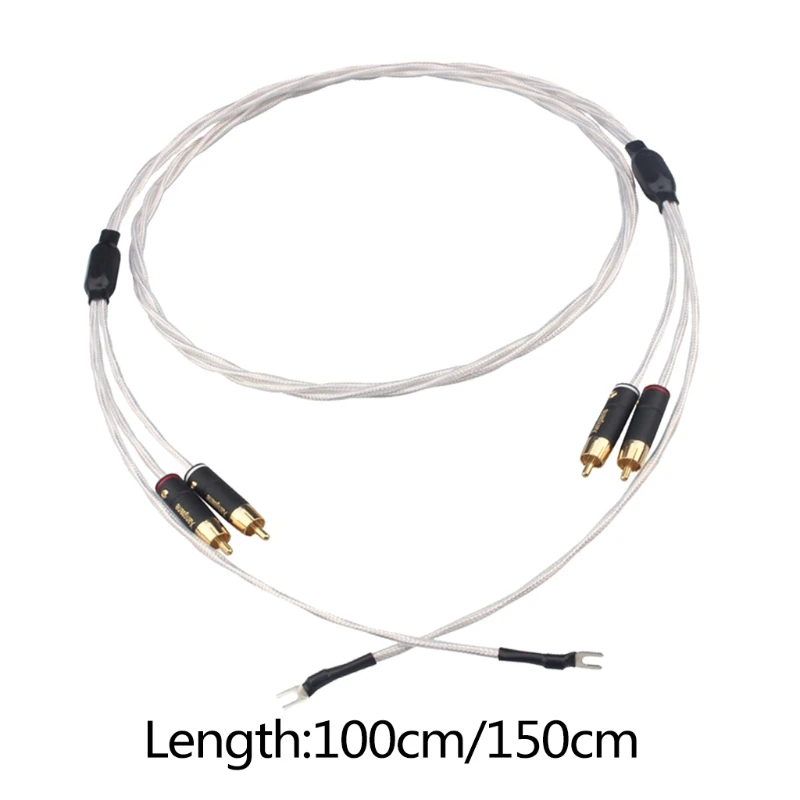 

Fever Grade Black Glue LP PTFE Insulated Silver-Plated Cable Phonograph Audio Cable Ground Wire