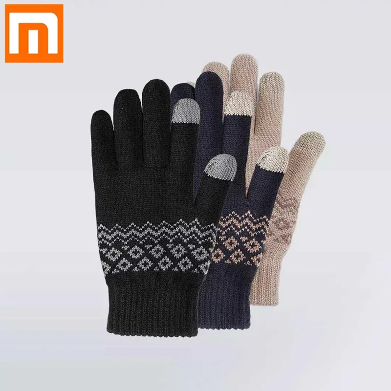 Xiaomi FO сенсорный экран теплые бархатные перчатки плюс бархат для сохранения тепла палец Сенсорный экран для зимы