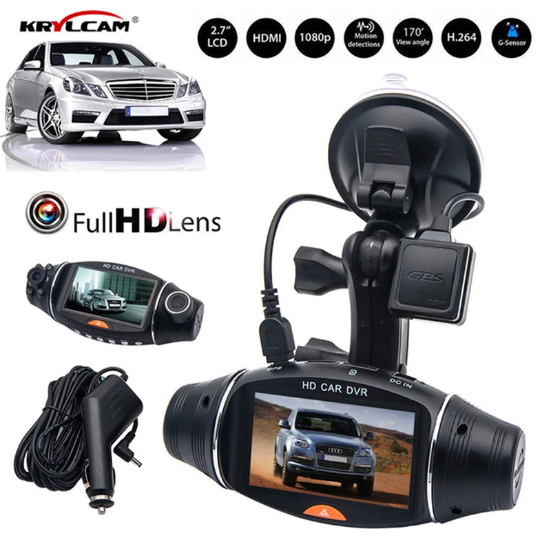 Автомобильный видеорегистратор с двумя объективами 2 7 дюйма | Автомобили и