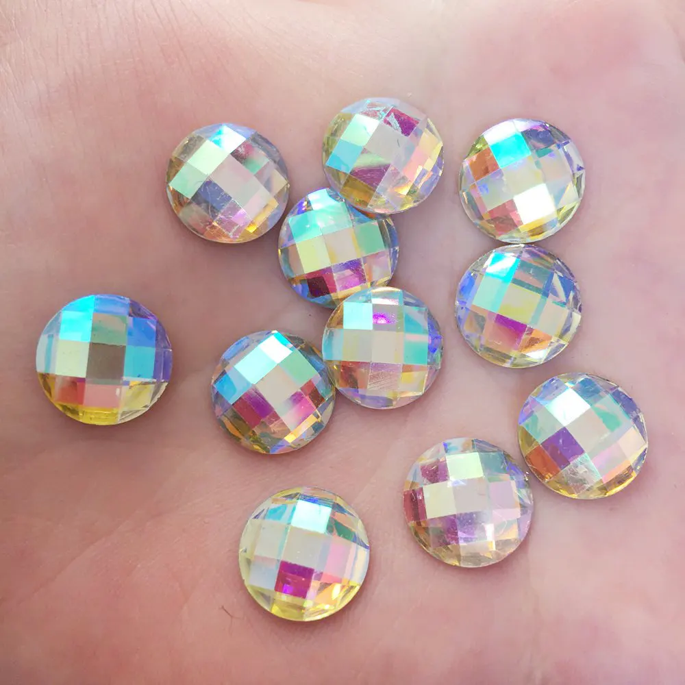 Белая блестящая резиновая Круглая Плоская задняя стразы разных размеров для