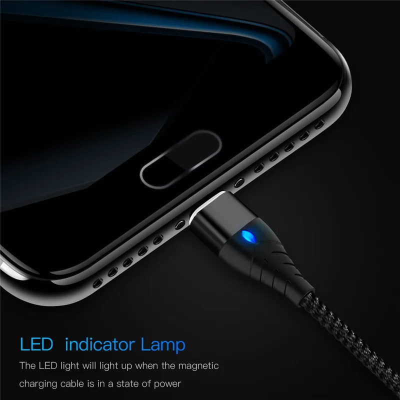 Магнитный USB кабель 3 А для быстрой зарядки Micro Type C Samsung Xiaomi универсальный шнур