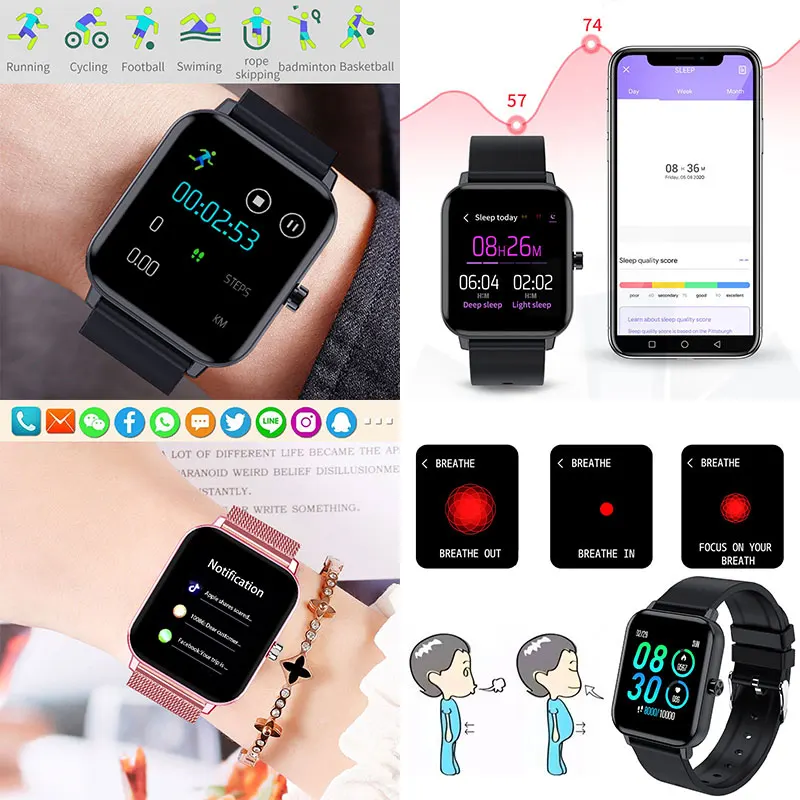 full touch smart watch women men smartwatch electronics smart clock for android ios fitness tracker square sport smart watch free global shipping