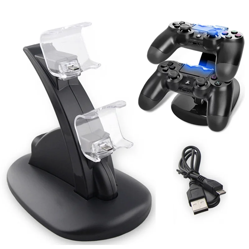 Двойной USB зарядное устройство док станция Подставка для PS4/PS4 Slim/PS Pro Playstation 4