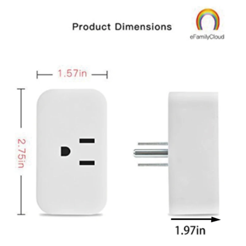 Smart US Plug WiFi Outlet работает с Alexa Google Home функцией таймера дистанционного управления 4