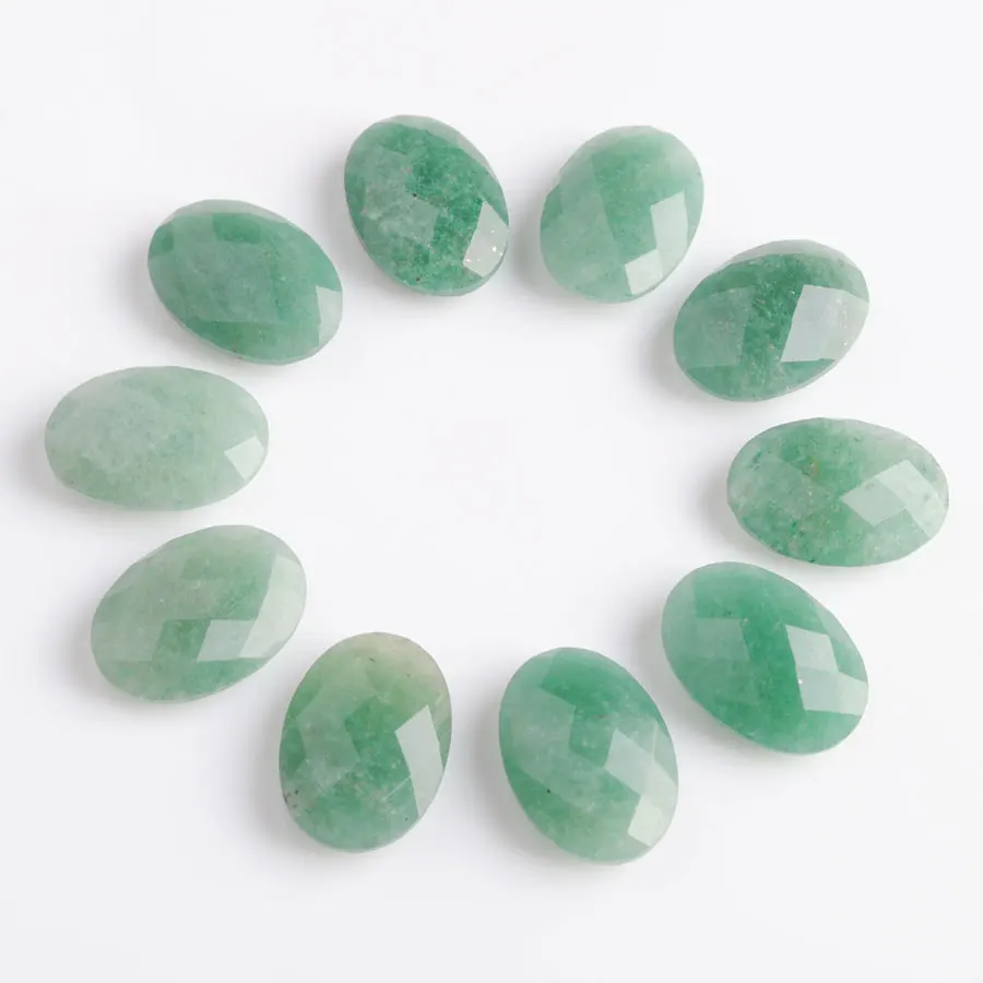 

Oval Bead Natural Stone Green Aventurine Facted 13x18x6 mm Cabochon Beads for Jewelry Ring Making Necklace DIY PZ9027