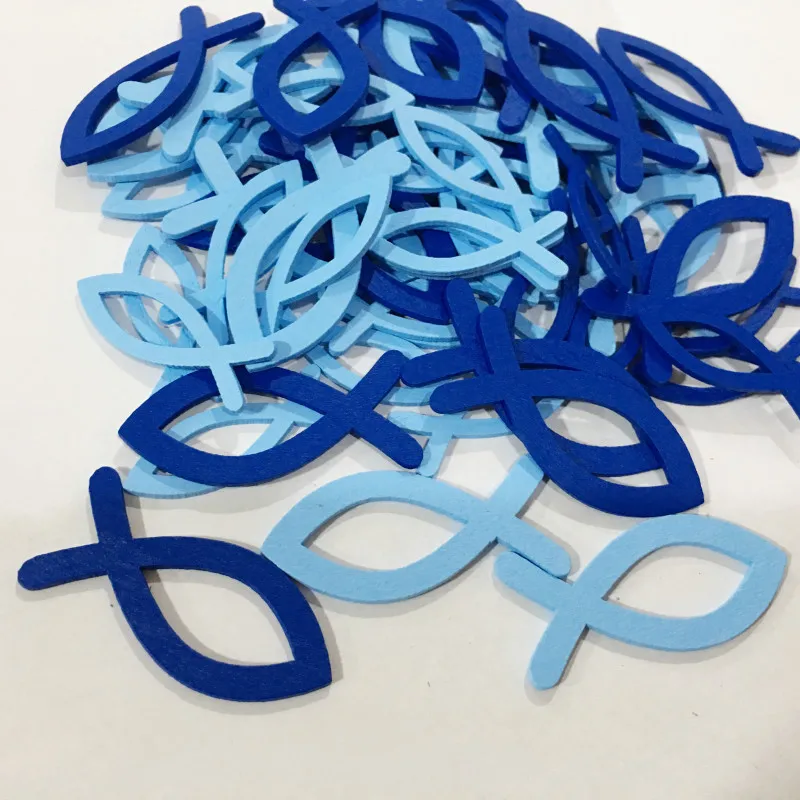 36 шт./лот большая и маленькая двухцветная Смешанная деревянная форма рыбы с