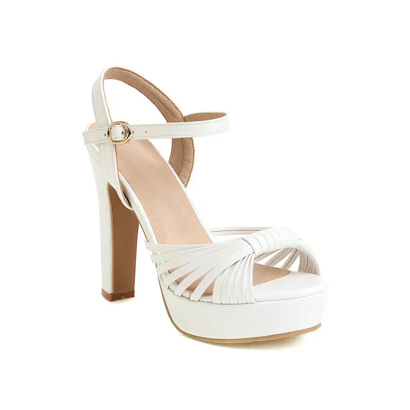 

Female Sandal 2021 Women's Large Size Block Heels Low-Heeled Shoes With Strap Espadrilles Platform All-Match Girls New Fashion B