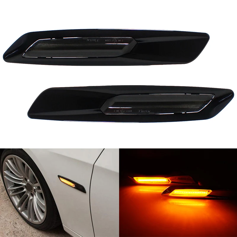 2 шт. Янтарный светодиодный светильник указателя поворота для-BMW 1 3 5 серии E81 E82 E87