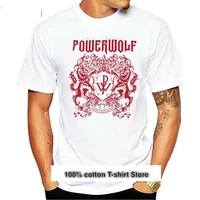 powerwolf camiseta blanca de poder de metal pesado camisetas de alta calidad