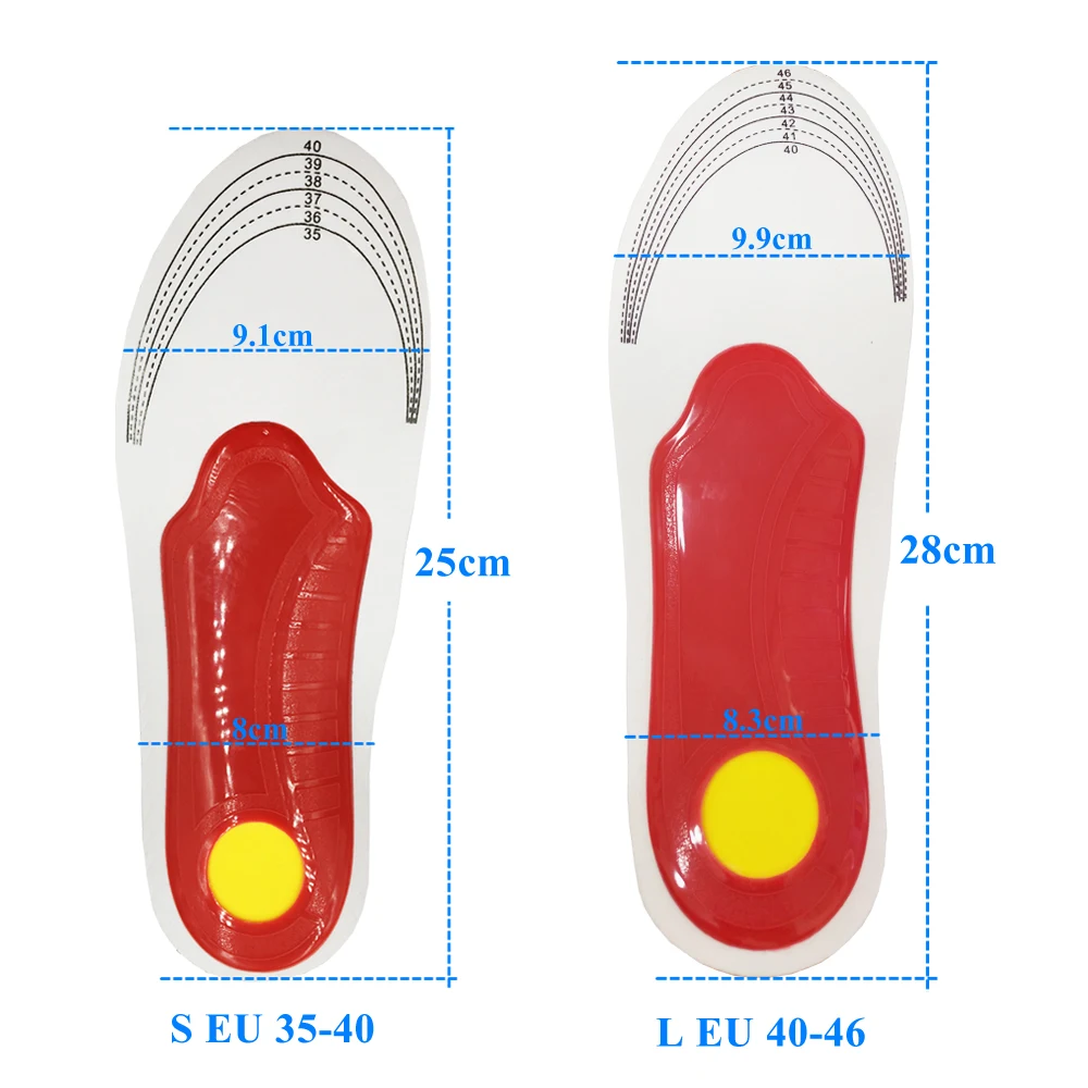 KOTLIKOFF Premium Orthotic Insoles High Arch Support Pad Relief Flat Feet Foot Pain Orthopedic Shoes Pad Sole Insert Foot Care