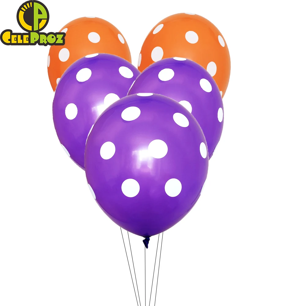 5 шт. латексный воздушный шар красный и черный горошек Печатный баллон для