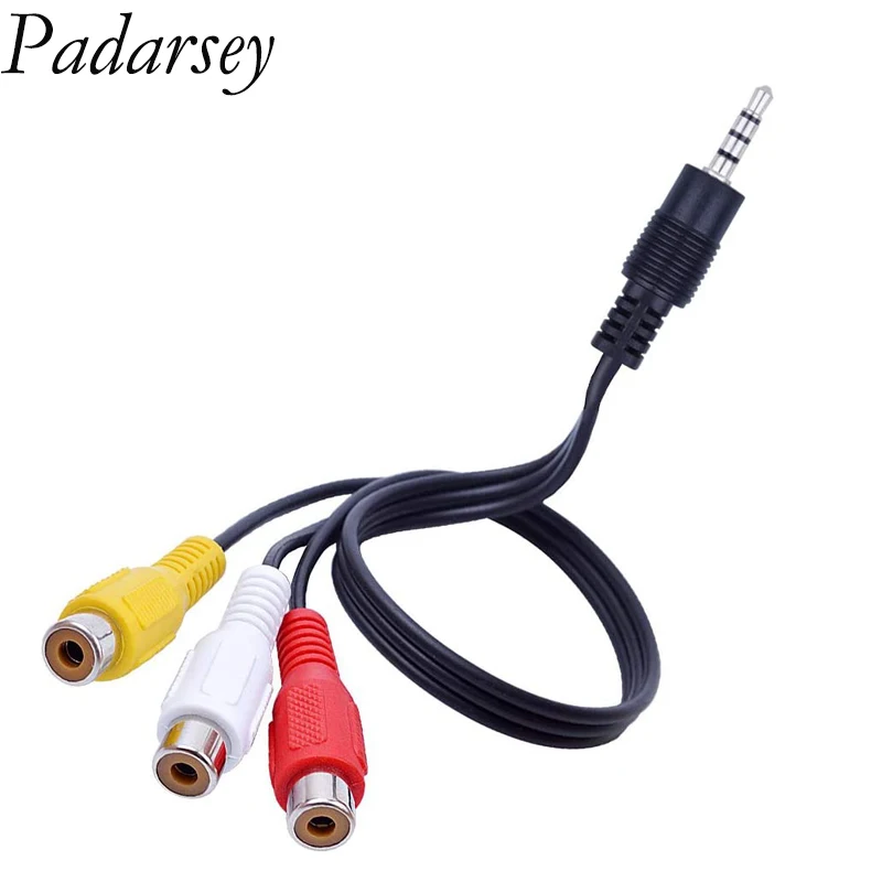 2 шт./упаковка удлинитель для аудиокабеля Padarsey 3 5 мм в RCA стерео аудио кабель папа