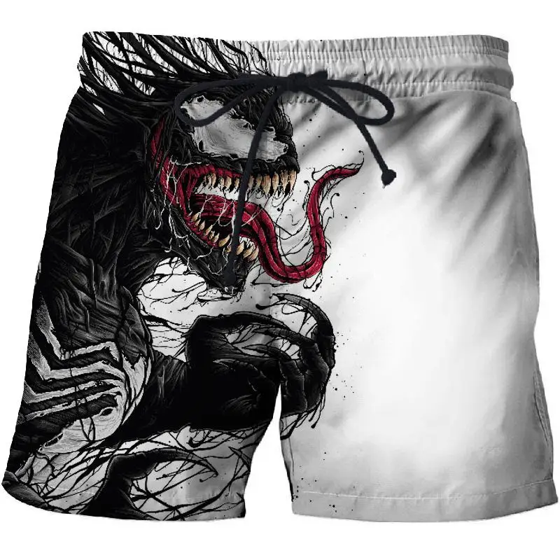 

2020 men shorts 3d Printed Venom Shorts for Men Women Summer Beach Shorts Trousers Comfortable black Streetwear Unisex
