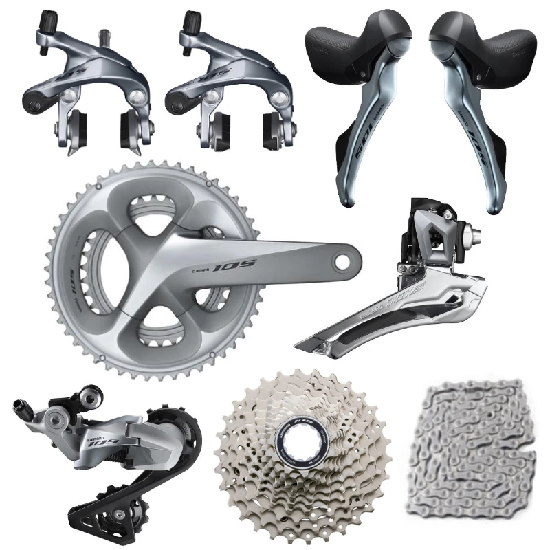 Переключатели передач shimano 105 R7000 Silver Groupset для дорожного велосипеда 2x11 speed 50-34 52-36
