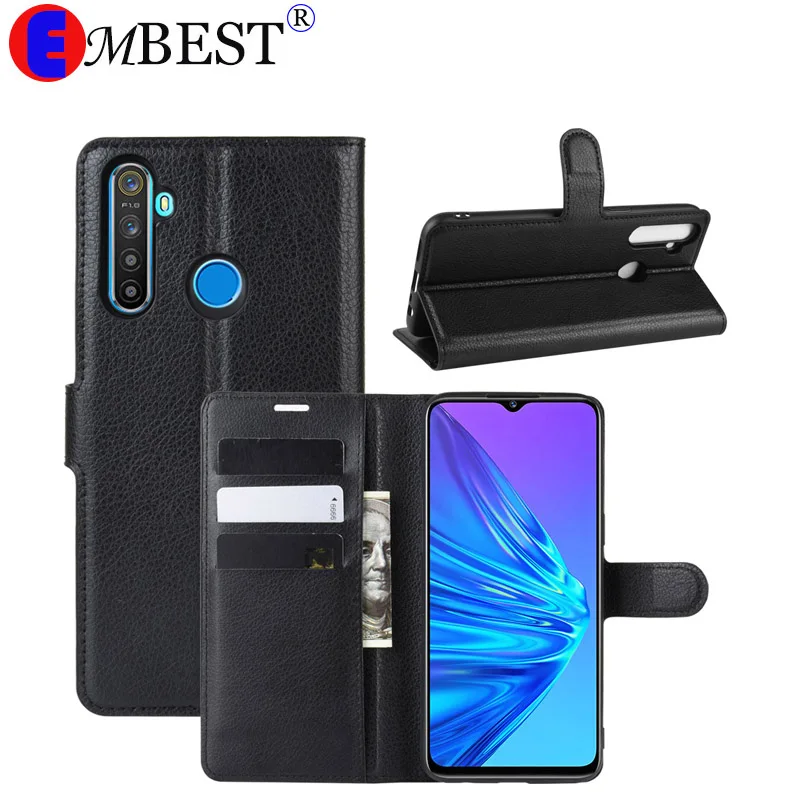 Вышитый кожаный чехол книжка для Realme C3 роскошный кошелек s Coque capa|Чехлы-портмоне| |