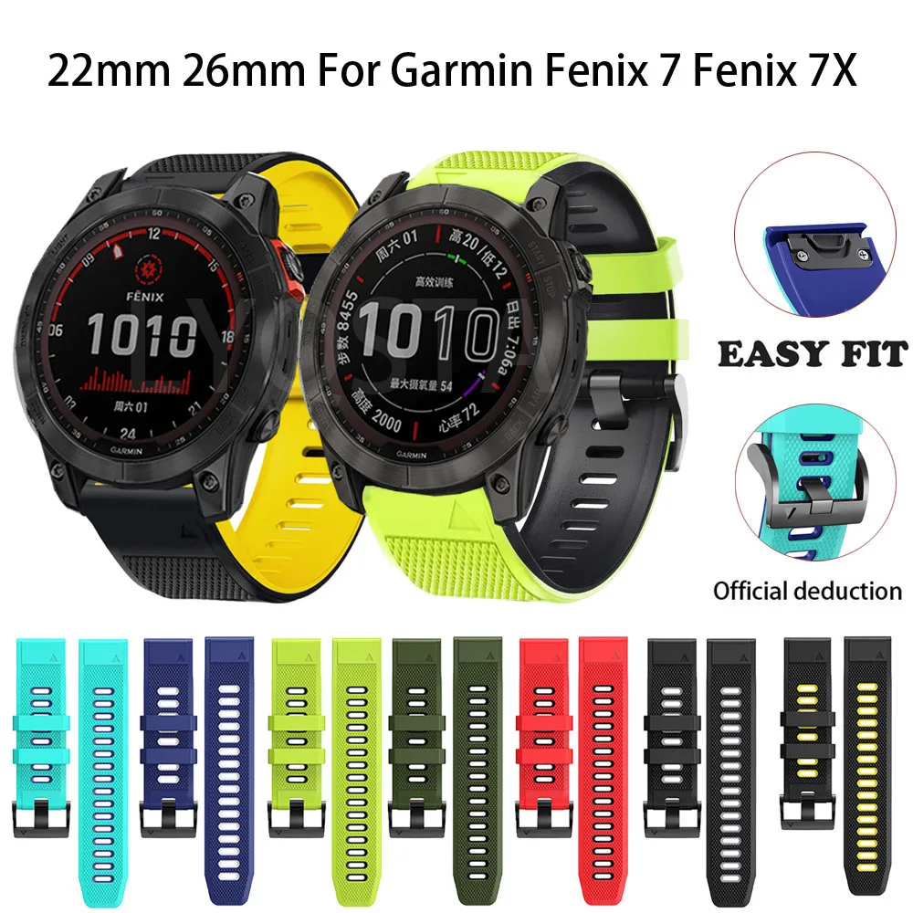 

Ремешок силиконовый для смарт-часов Garmin Fenix 7 Fenix 7X 26 22 мм