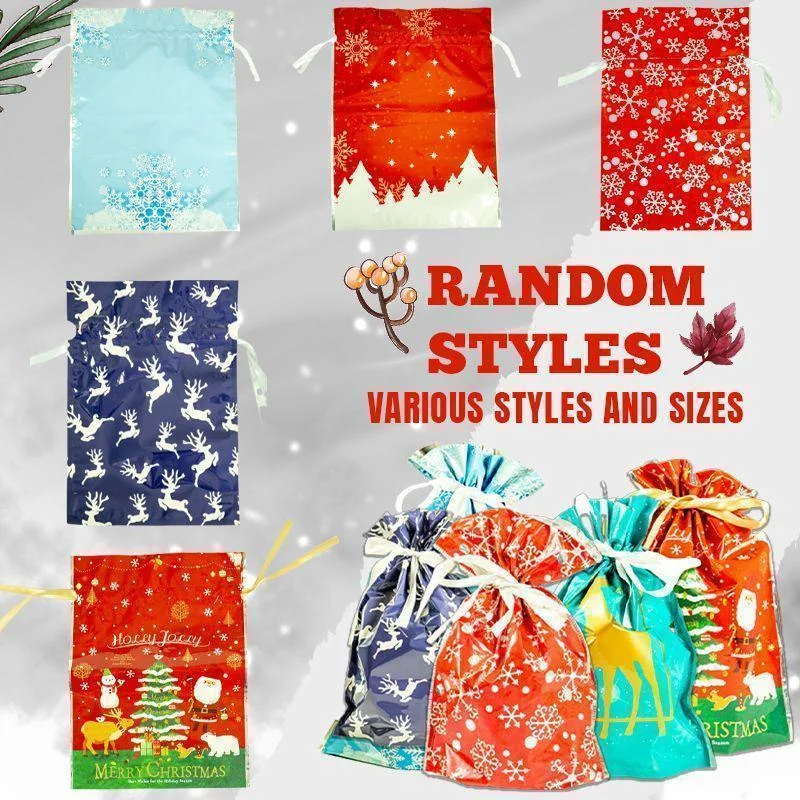 Bolsa de regalo de Navidad de 15 piezas, bolso con cord&oacute;n aleatorio, adorno colgante para &aacute;rbol de Navidad, galleta de caramelo, bolsas de envoltura de regalo-1