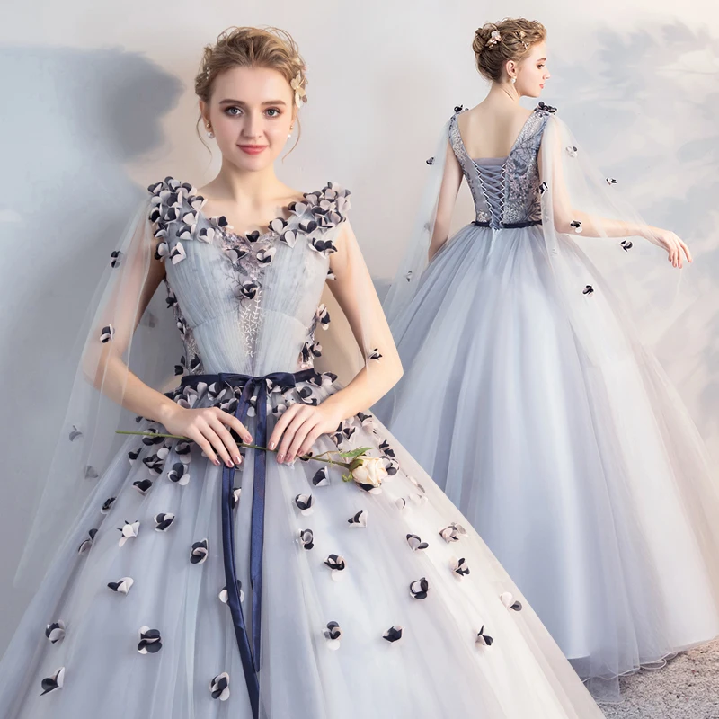 Бальное платье Quinceanera бальное с v образным вырезом и цветочным принтом пышные