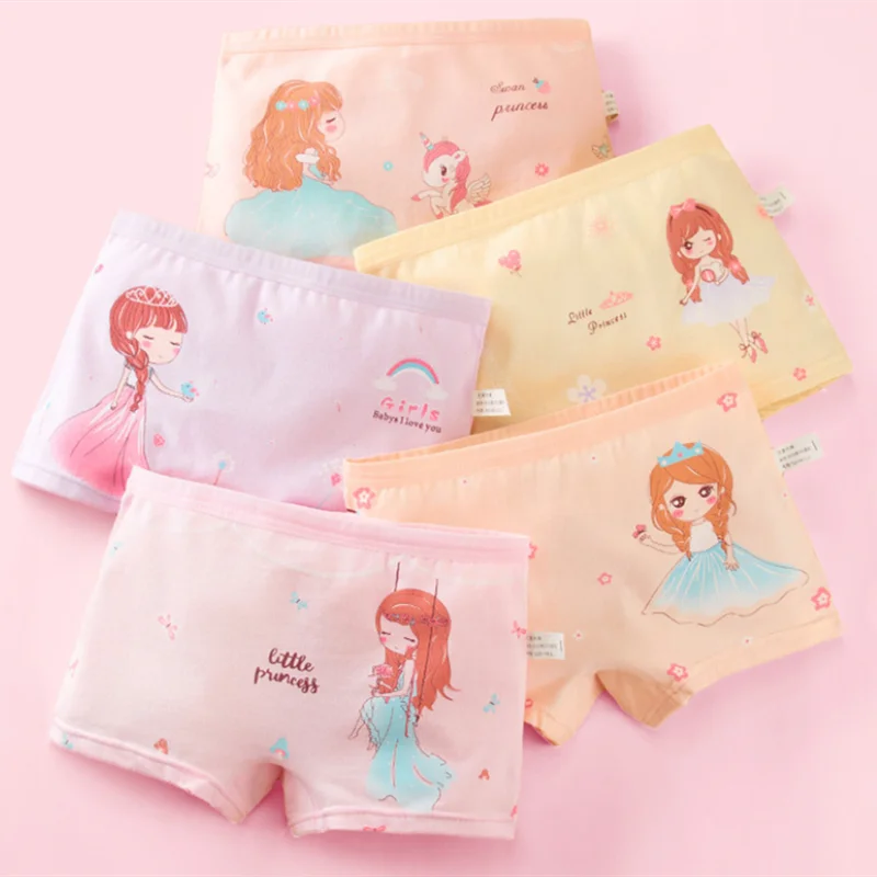

5pc/lot Cotton Underwear for Kid Girls Panties Children Cartoon Boxers Teen Girl Briefs Soft Comfortable Underpants