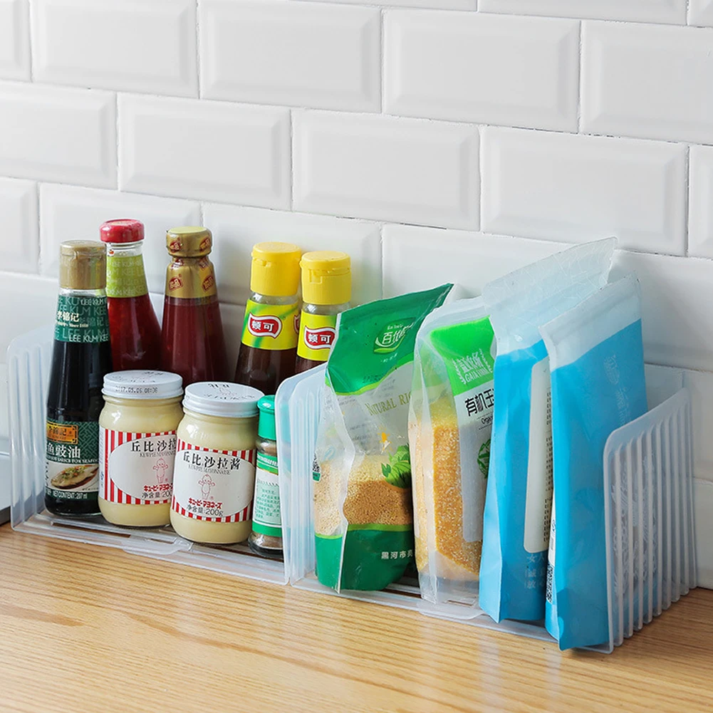 Прозрачный пластиковый холодильник выдвижная перегородка для хранения еды