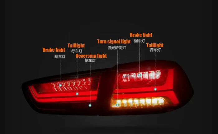 Задний фонарь для Mitsubishi Lancer EVO x 2008-2017 задний светодиодный фсветильник заднего
