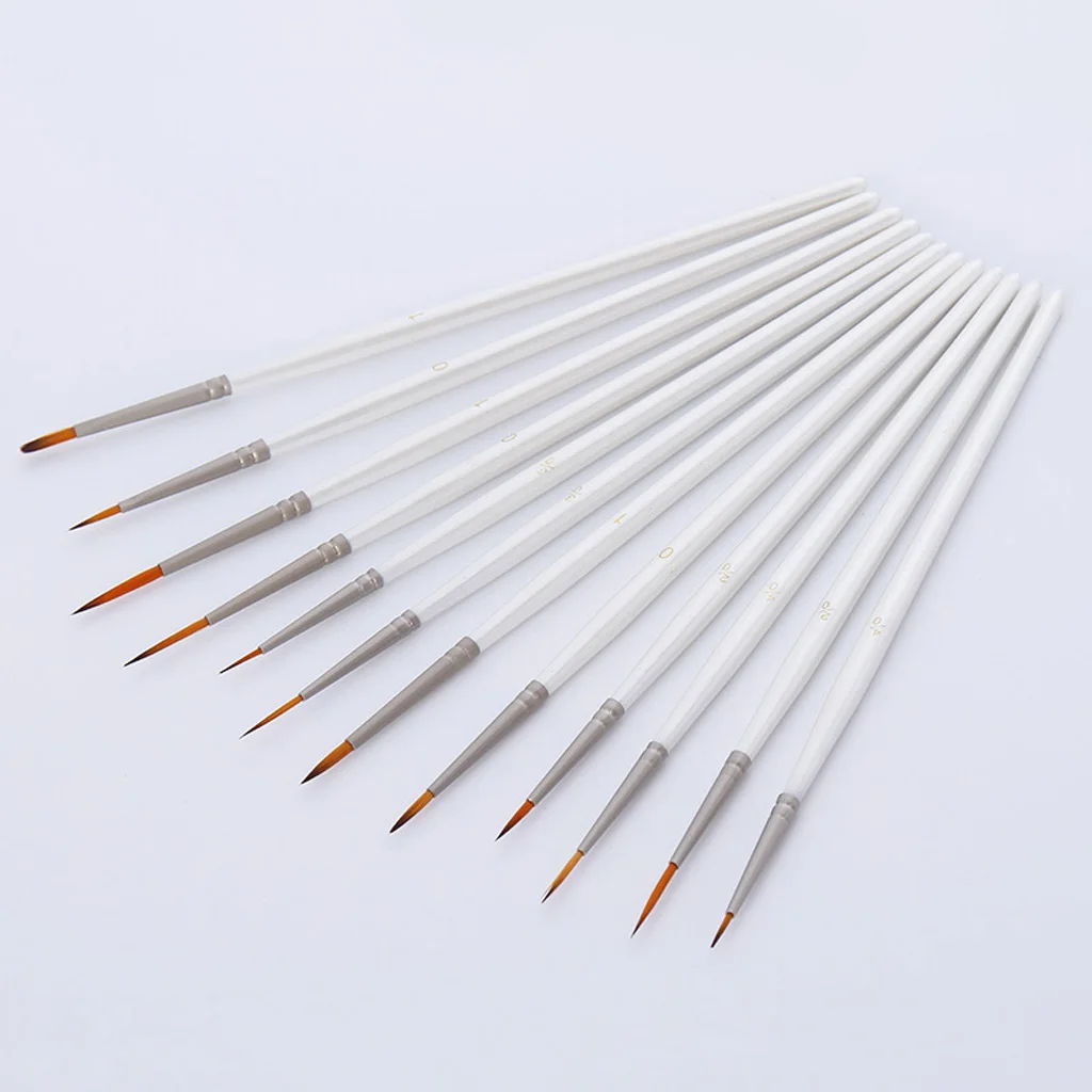 

12Pcs Fine Detail Round Artist Watercolor Acrylic Oil Paint Brush Art Tools