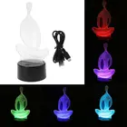 Ночсветильник для йоги, медитации, с 3D иллюзией, 7 цветов, светодиодная настольная лампа, игрушки, новинка 2020
