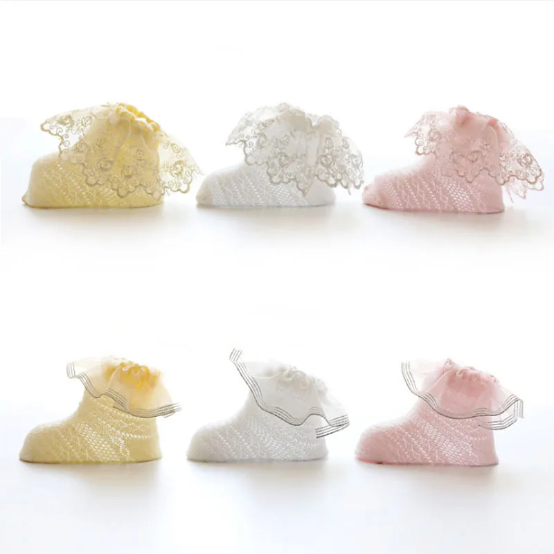 Newborn Baby Cotton Socks Lace Princess Combed for Girls Summer Spring Infant Babe | Мать и ребенок