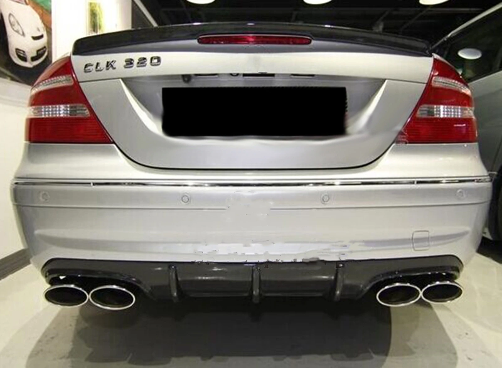 

Rear Bumper Diffuser Lip For Mercedes-Benz W209 CLK320 CLK63 AMG CLK55 2004-2007 Real Carbon Fiber Back Exhaust Splitter Chin
