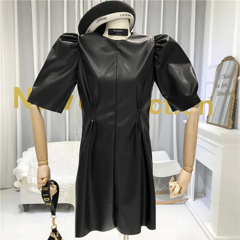 [EWQ] 2020 весеннее Новое минималистичное женское платье с пышными рукавами