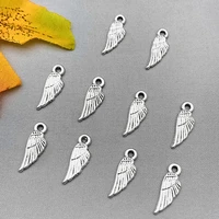10pcslot feather charms antique silver color alloy pendant charm for diy jewelry making accessories earring necklace handmade