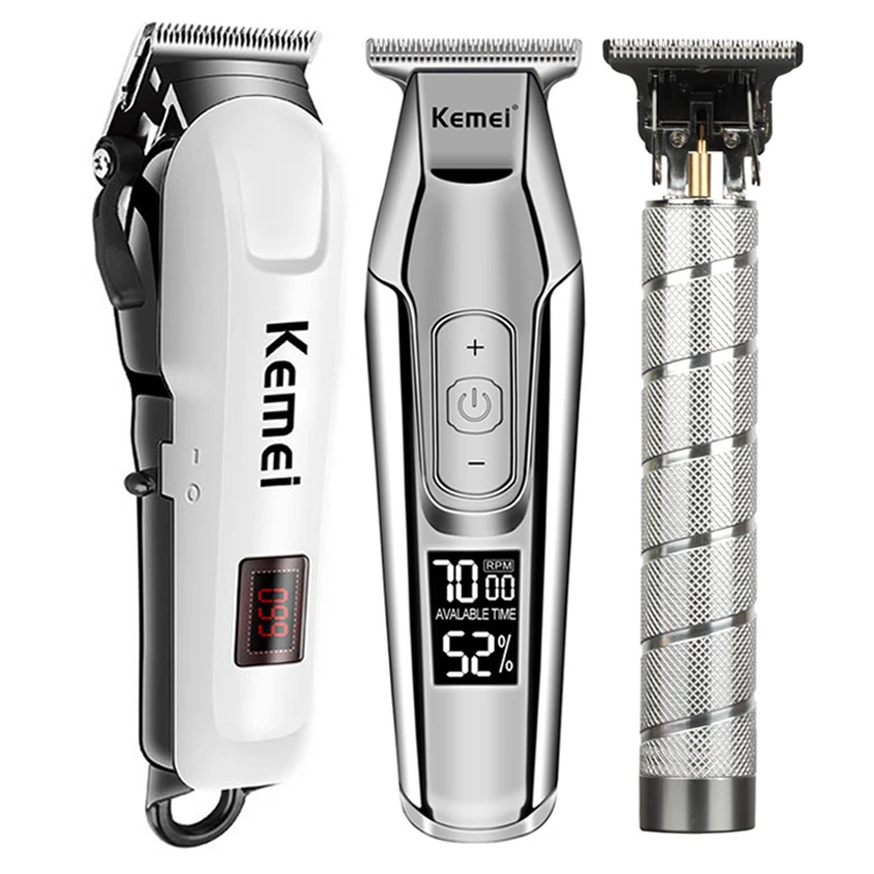

2021 Professional Barber Hair Clipper Rechargeable Electric Cutting Machine Beard Trimmer Shaver For Men Hair Clipper Set