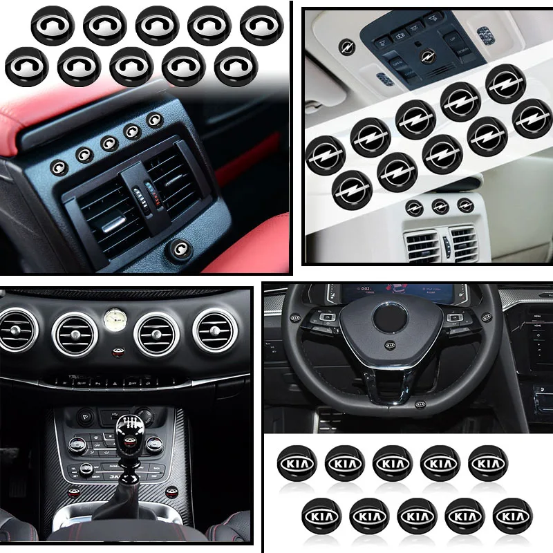

10pcs Universal Car Logo Decoration Interior Small Sticker Decal for Volkswagen CC 7 Golf 6 MK6 Polo GTI VW Tiguan Accessories
