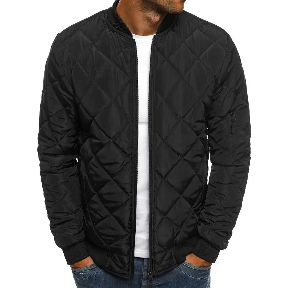 

Winter round neck jacket jacket men's cotton padded pilot military bomber jacket casual baseball jacket school team jacket