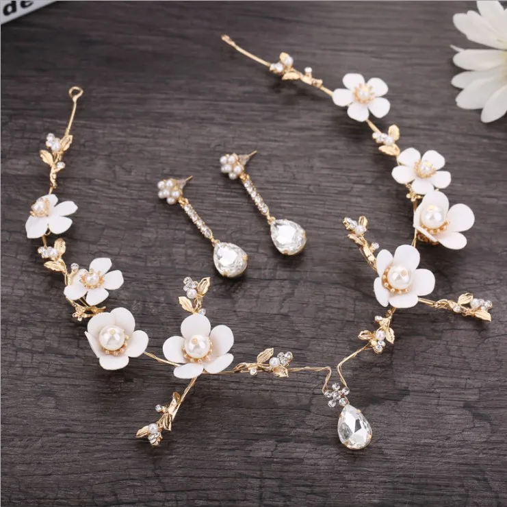 Драпированные кристаллы для невесты аксессуары волос Цветочная драпировка