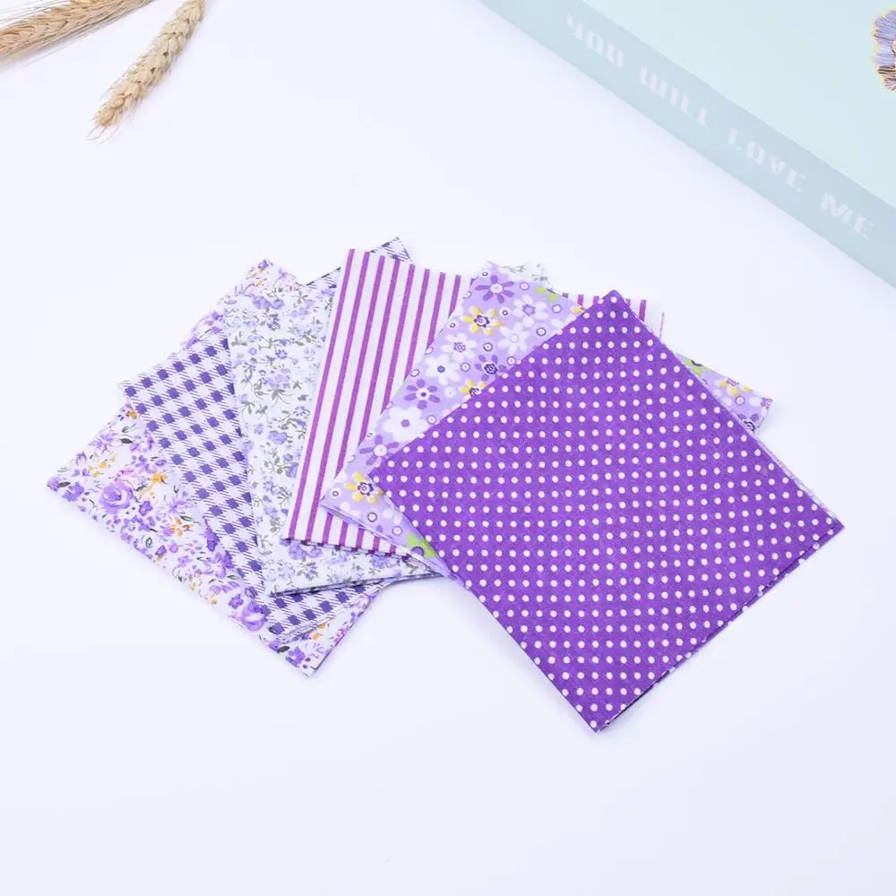 Сделай Сам 6 шт./лот 25x25 см фиолетовый рисунок с флюром квадрат 100% хлопок Pur cut