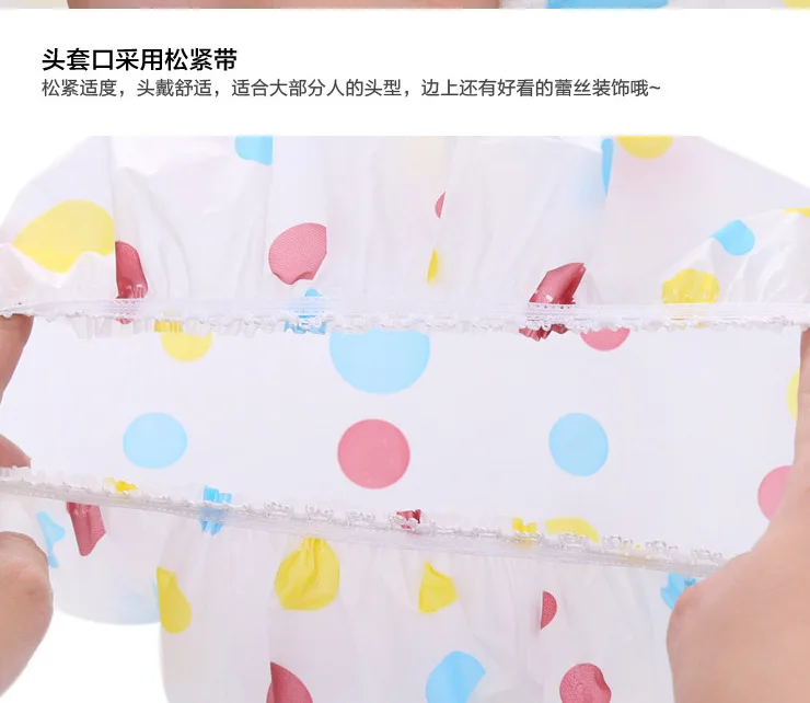 1 шт. Женская водонепроницаемая шапочка для душа в горошек|Шапочки душа| |