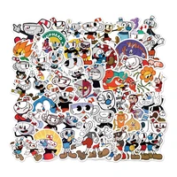 1050pcspack hot games cuphead mugman stickers for laptop notebook skateboard computer luggage decal cartoon sticker