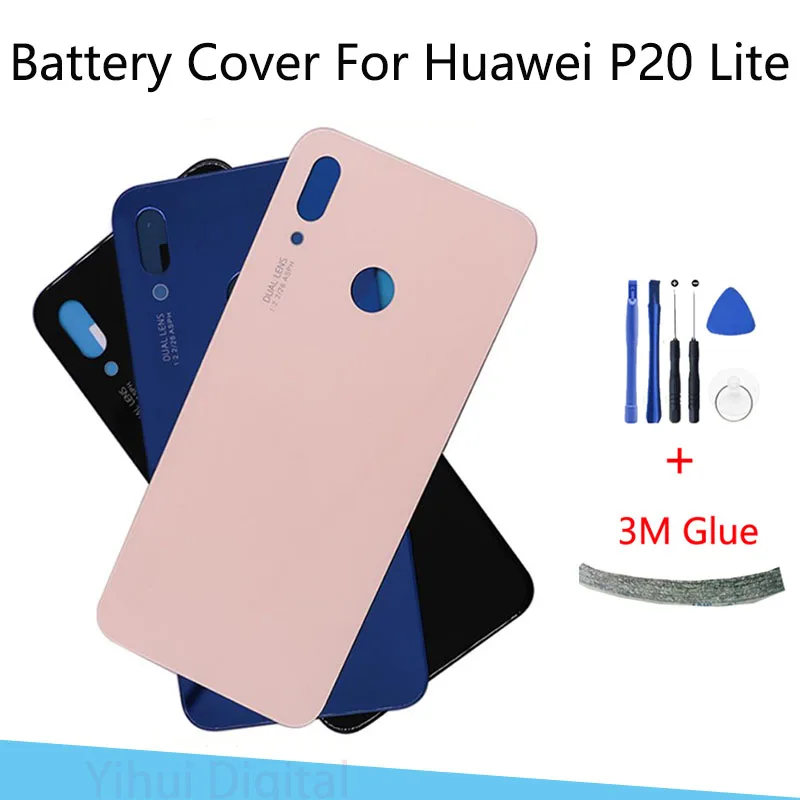 

Battery Back Cover For Huawei P20 Lite Door Case For HUAWEI P20 Lite Housing Replacement + Back Camera Glass Lens Case